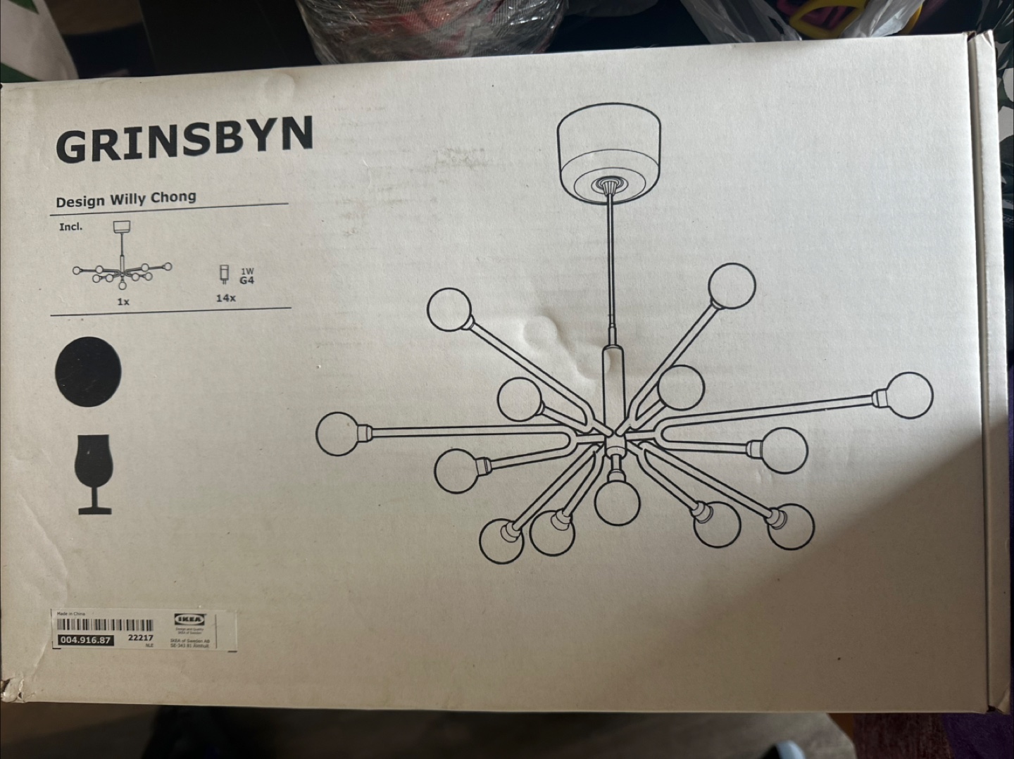 IKEA GRINSBYN Chandelier w/ Light Bulbs