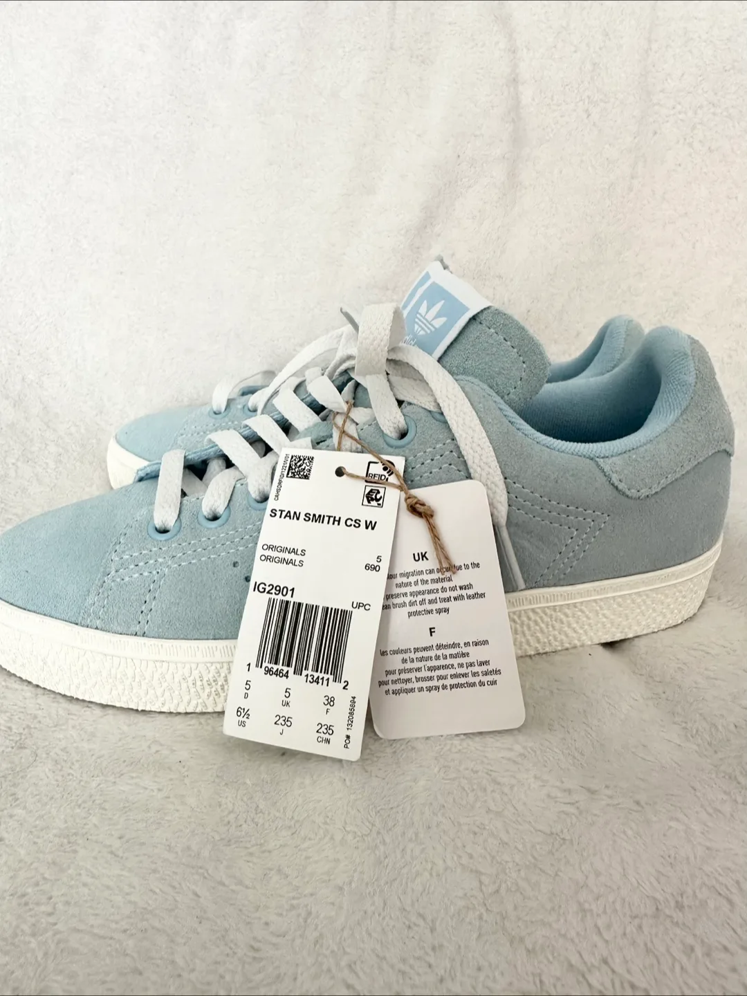 Brand New Adidas Stan Smith CS W Suede -size 38 Light Blue image indicator(5)