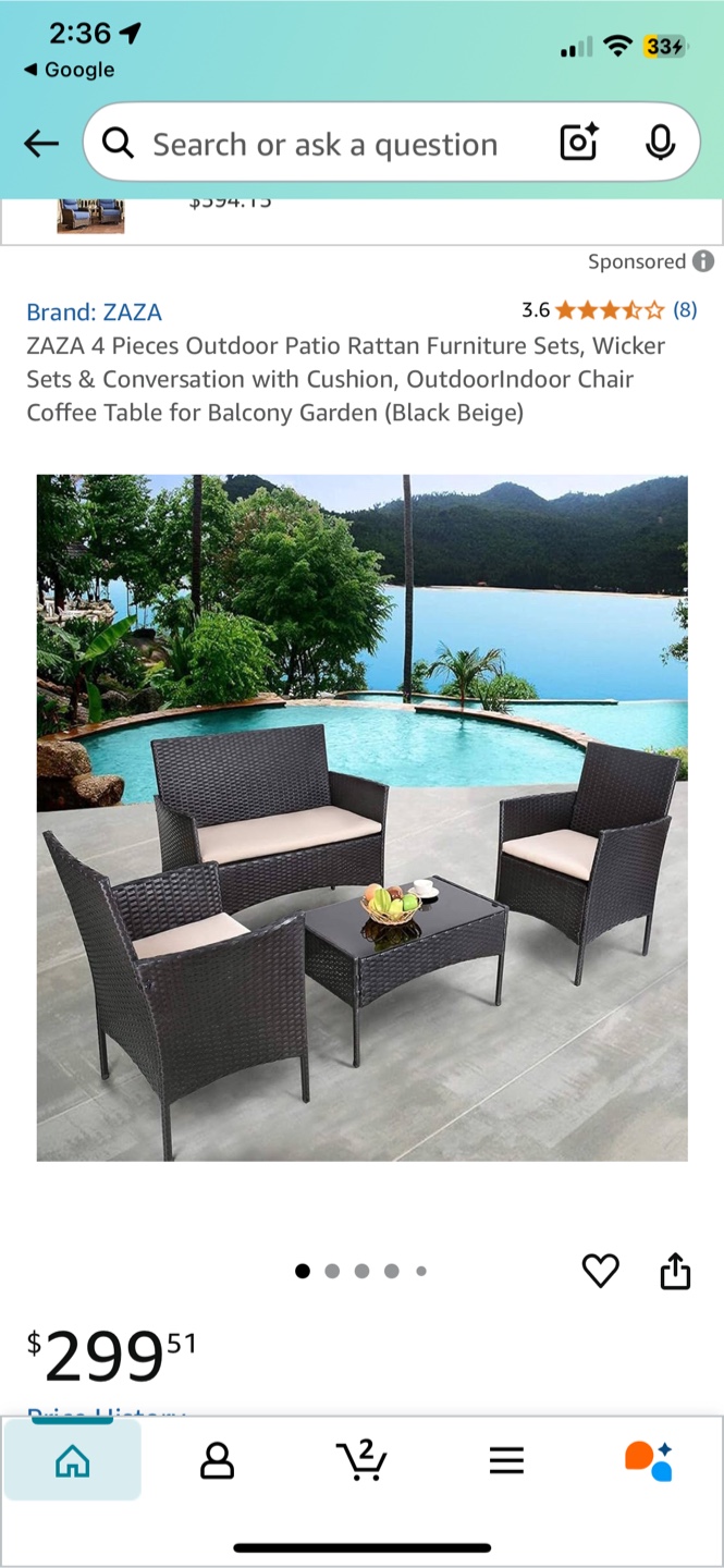 ZAZA 4-Piece Outdoor Patio Rattan Furniture Set - photo 5