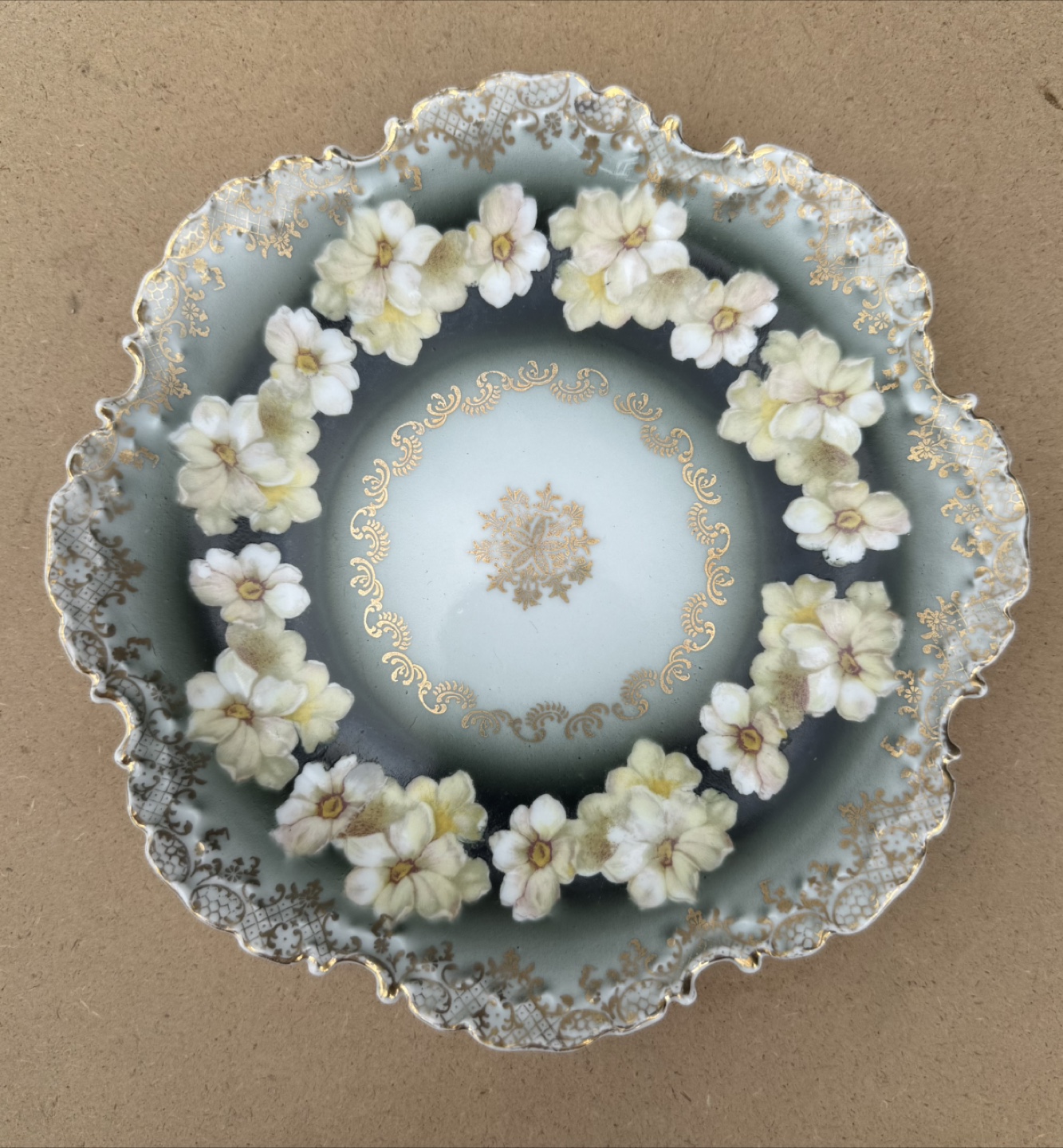 Vintage Monbijou floral plate