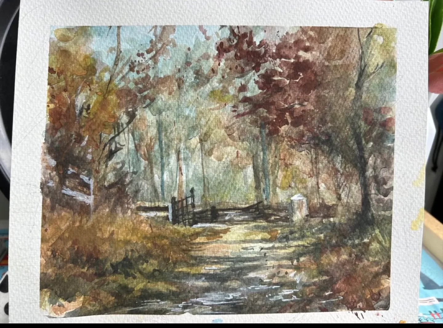 “Autumn in the Park” Original Watercolor painting image indicator(6)