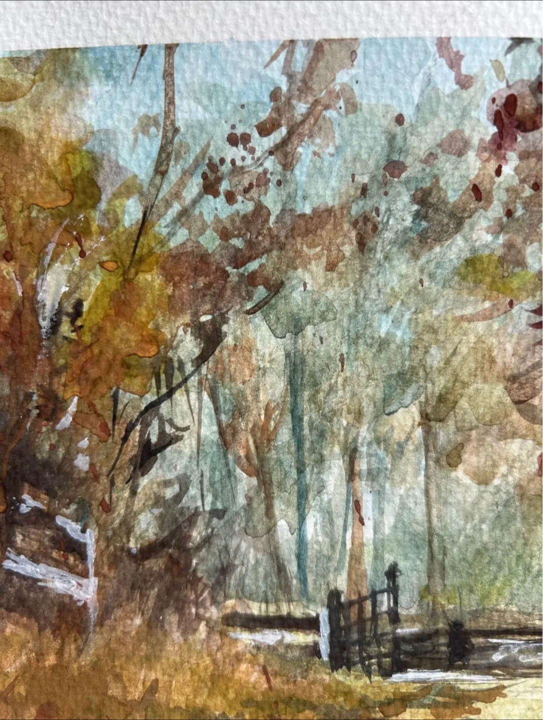 “Autumn in the Park” Original Watercolor painting image indicator(2)