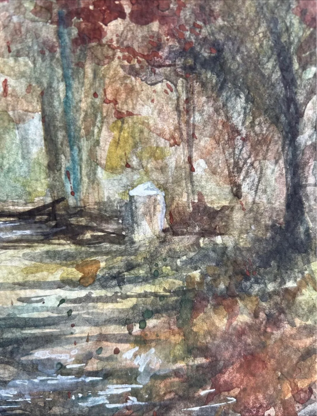 “Autumn in the Park” Original Watercolor painting image indicator(4)