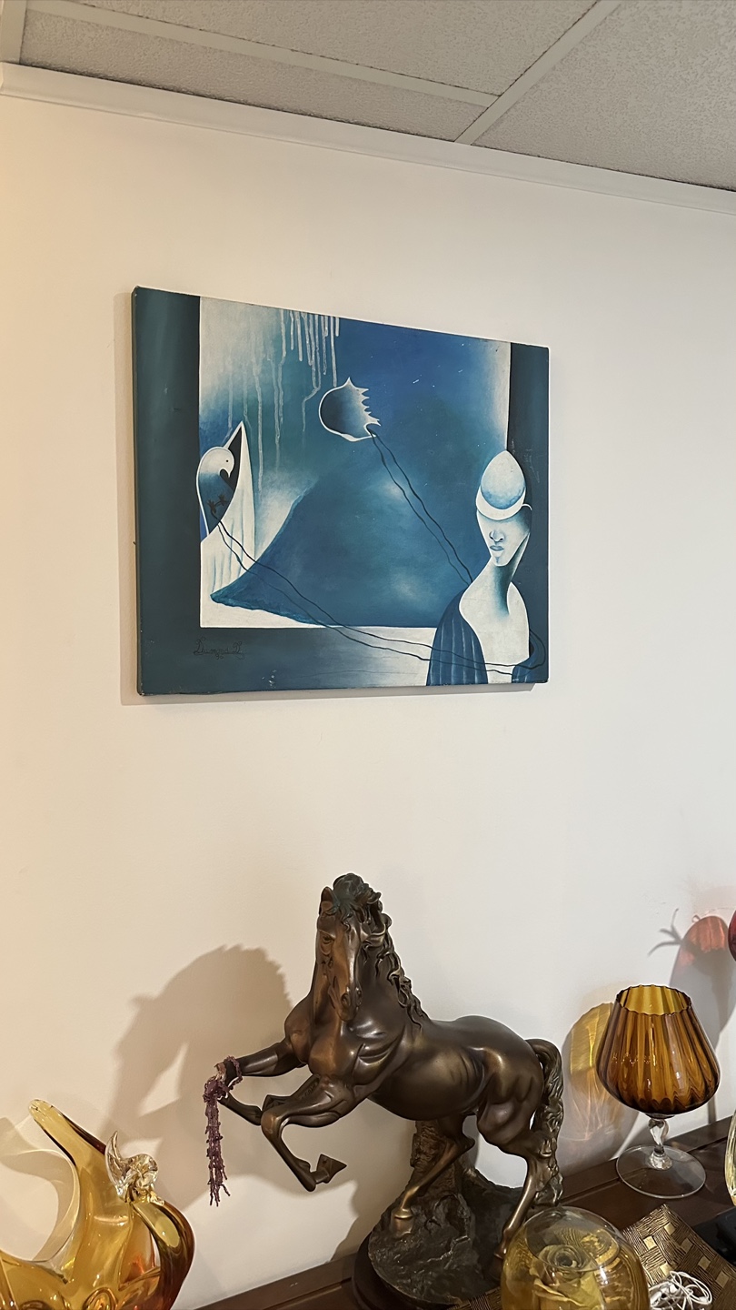Blue Abstract Art - Signed Original Painting by Desmond D