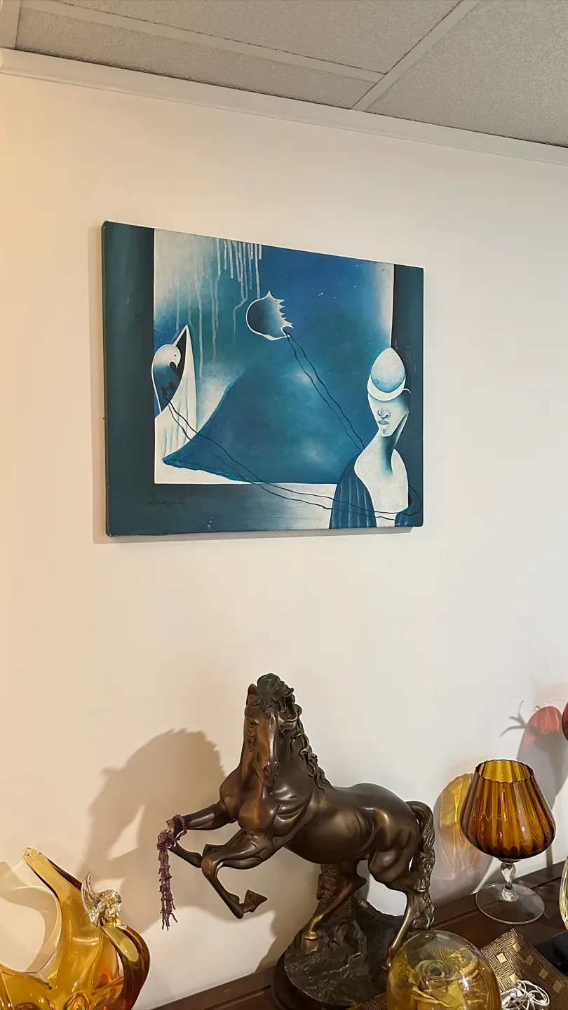 Blue Abstract Art - Signed Original Painting by Desmond D thumbnail