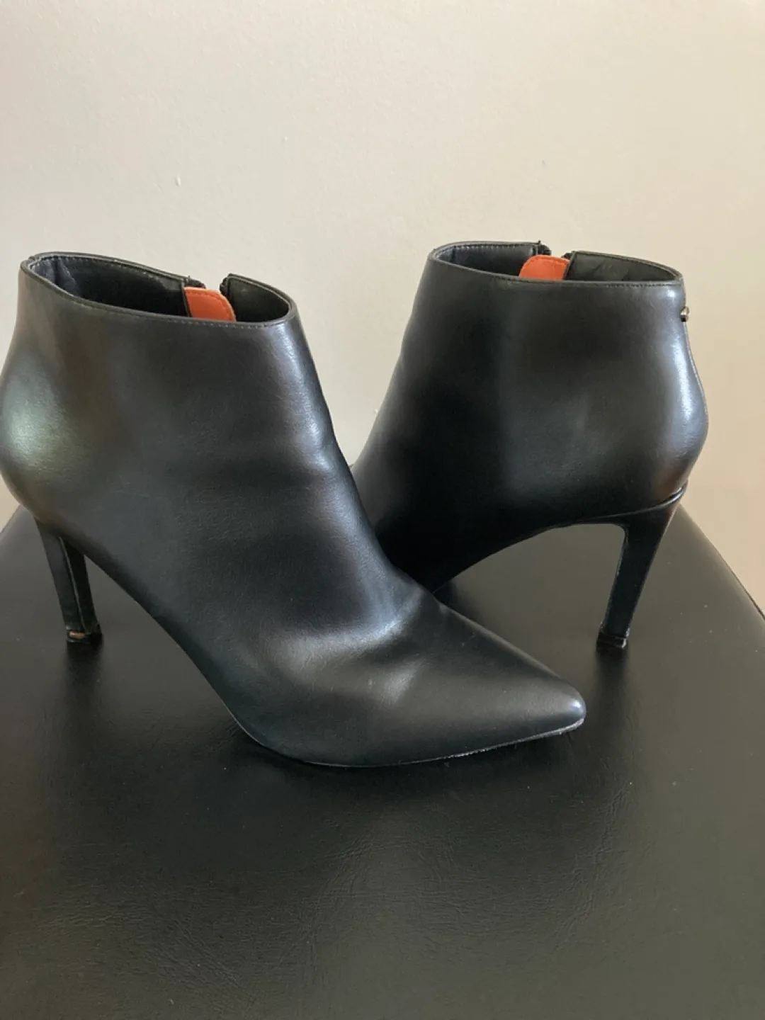 French Connection Black Leather Ankle Boots image indicator(2)
