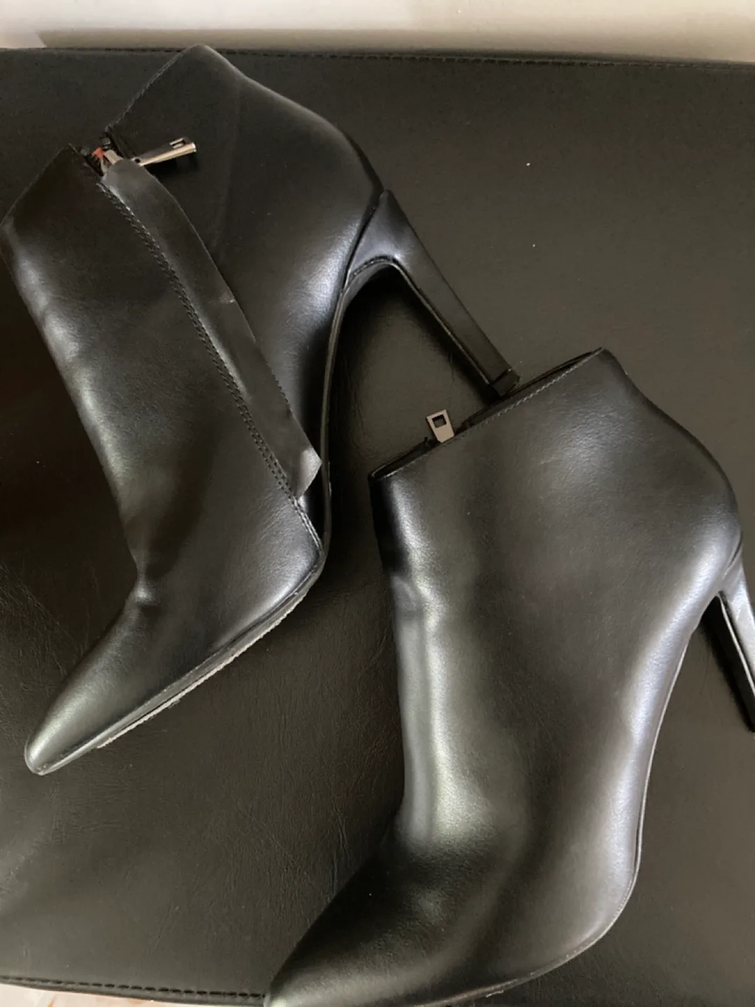 French Connection Black Leather Ankle Boots image indicator(6)