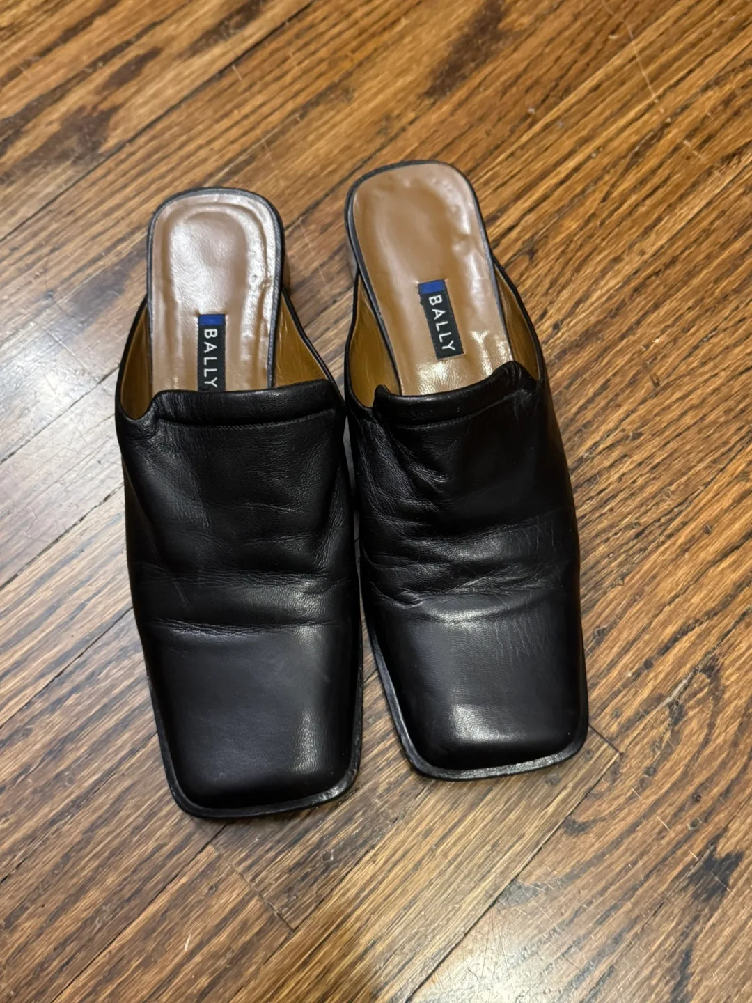 🇨🇦Bally Black Leather Mules - Size 7.5 US thumbnail