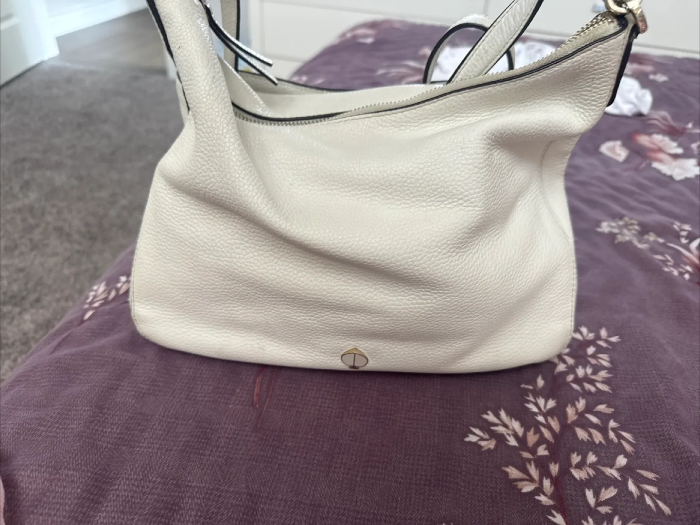 Kate Spade White Leather Satchel image indicator(2)