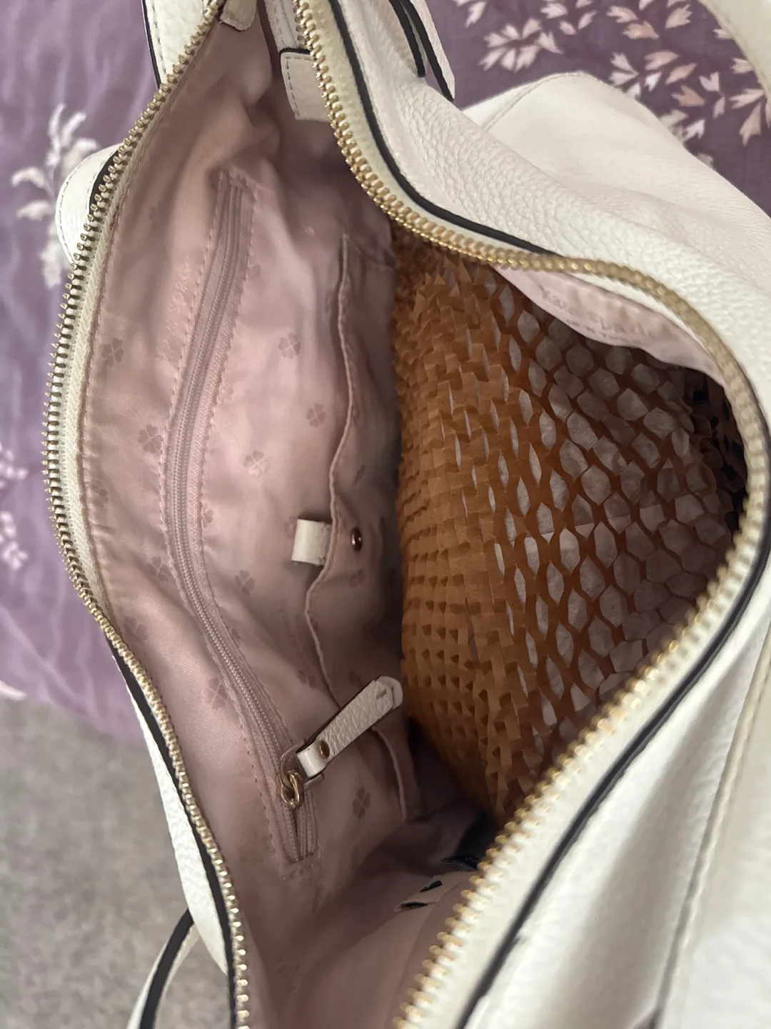 Kate Spade White Leather Satchel image indicator(3)