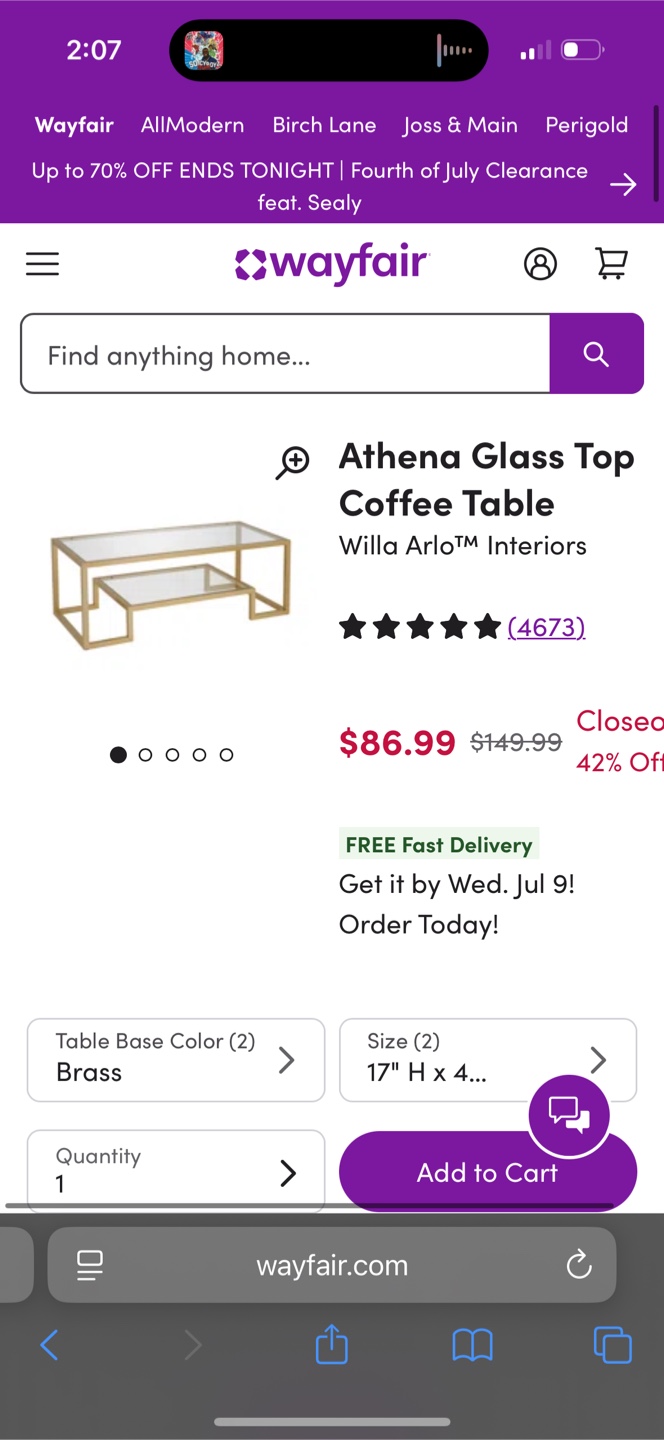 Athena glass Coffee Table - photo 3