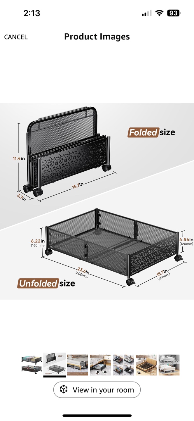 Under Bed Storage Organizer with Wheels - photo 3