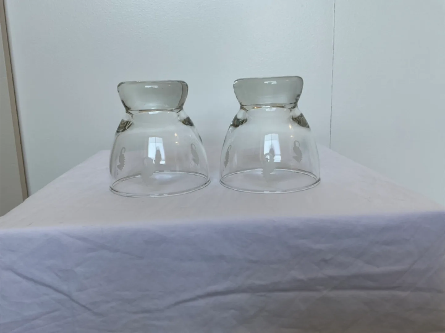 2 Vintage 1960’s Old Fashioned Glasses with Etched Seahorses image indicator(2)