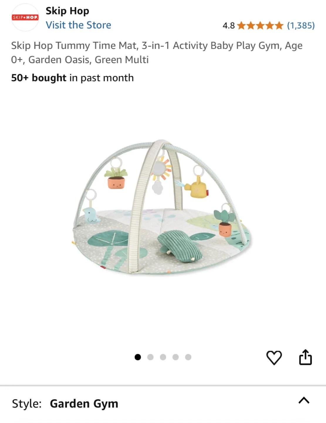 🌿 Skip Hop Tummy Time Mat - Brand New! thumbnail