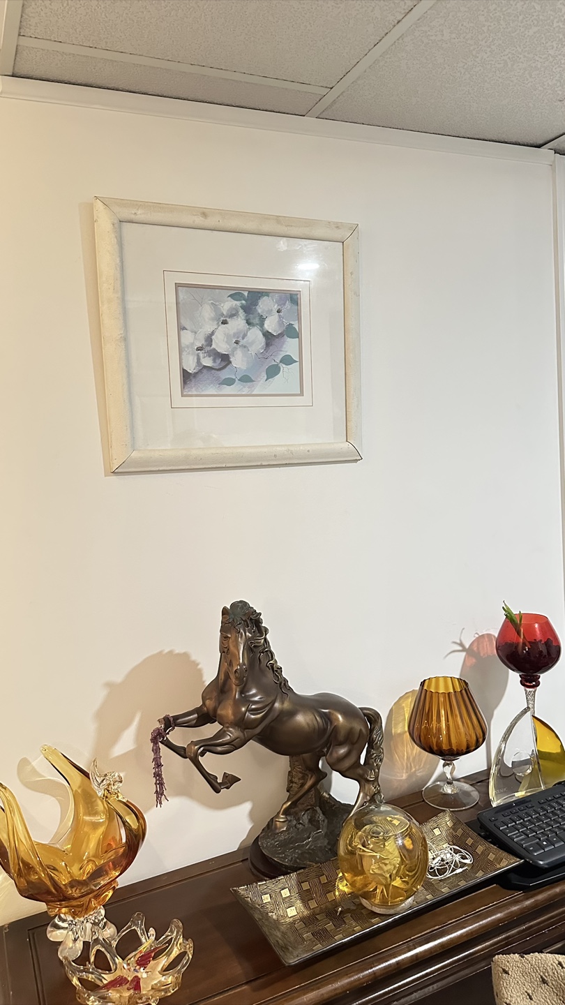 Elegant Framed White & Purple Flower Art (Ren-Wil Inc.)