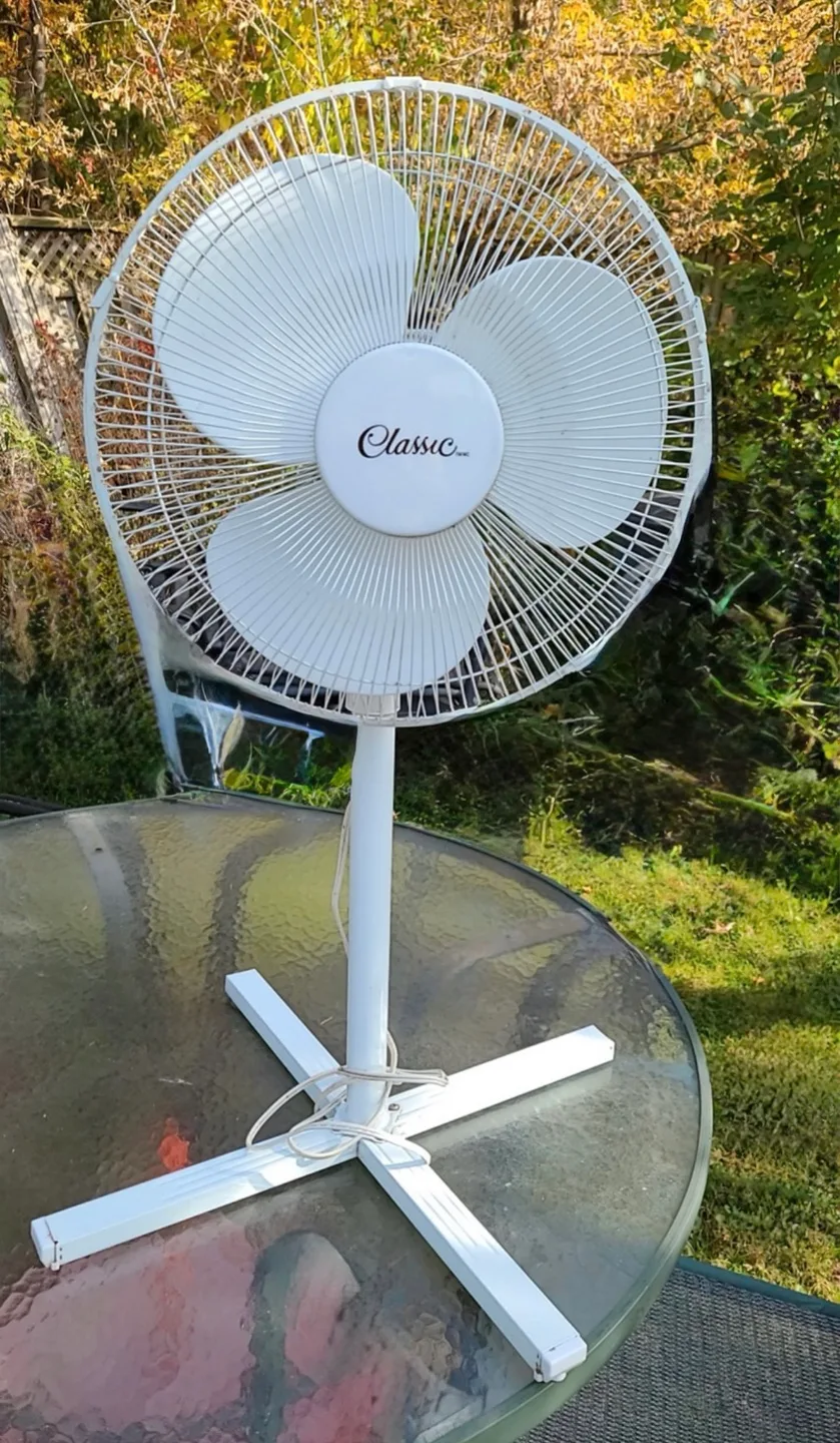 Classic White Stand Fan thumbnail