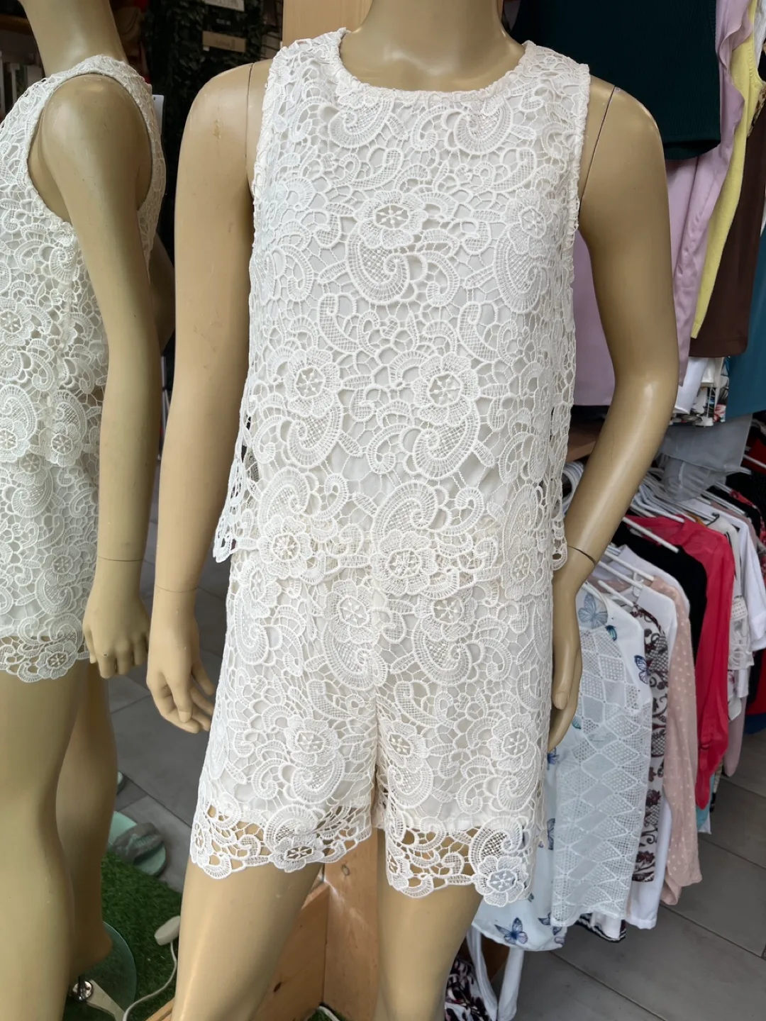 Lace Two-Piece Set - White thumbnail