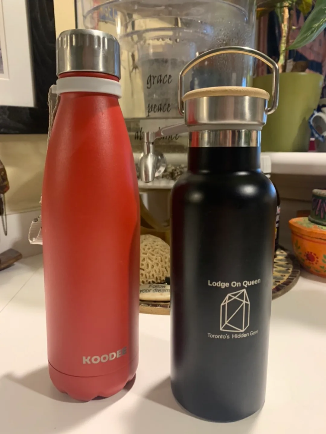 2 Stainless Steel Water Bottles Canisters thumbnail