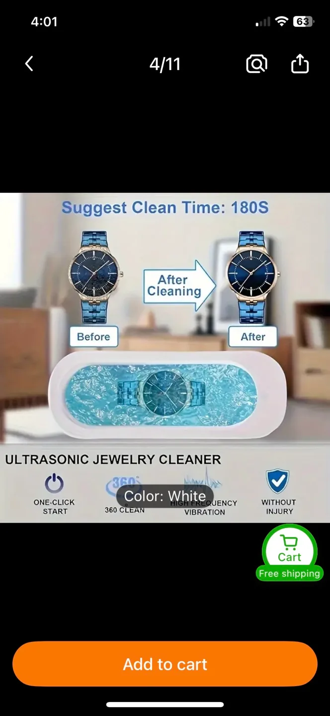 New Ultrasonic Jewelry Cleaner - White image indicator(4)