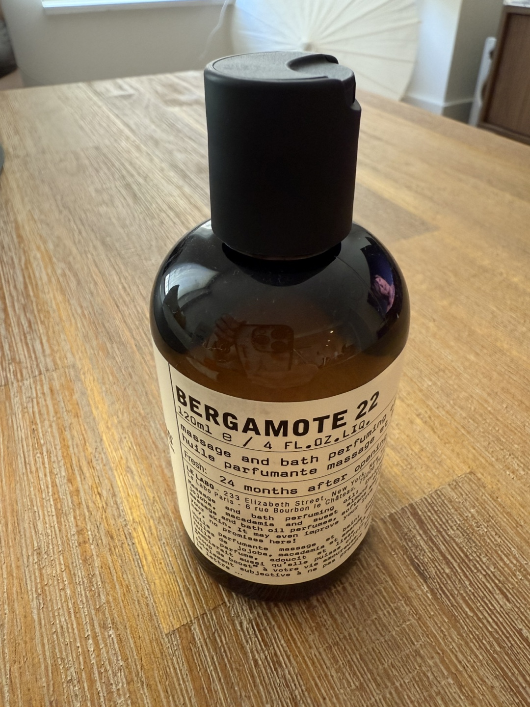 Le Labo Bergamote 22 Massage & Bath Perfume Oil