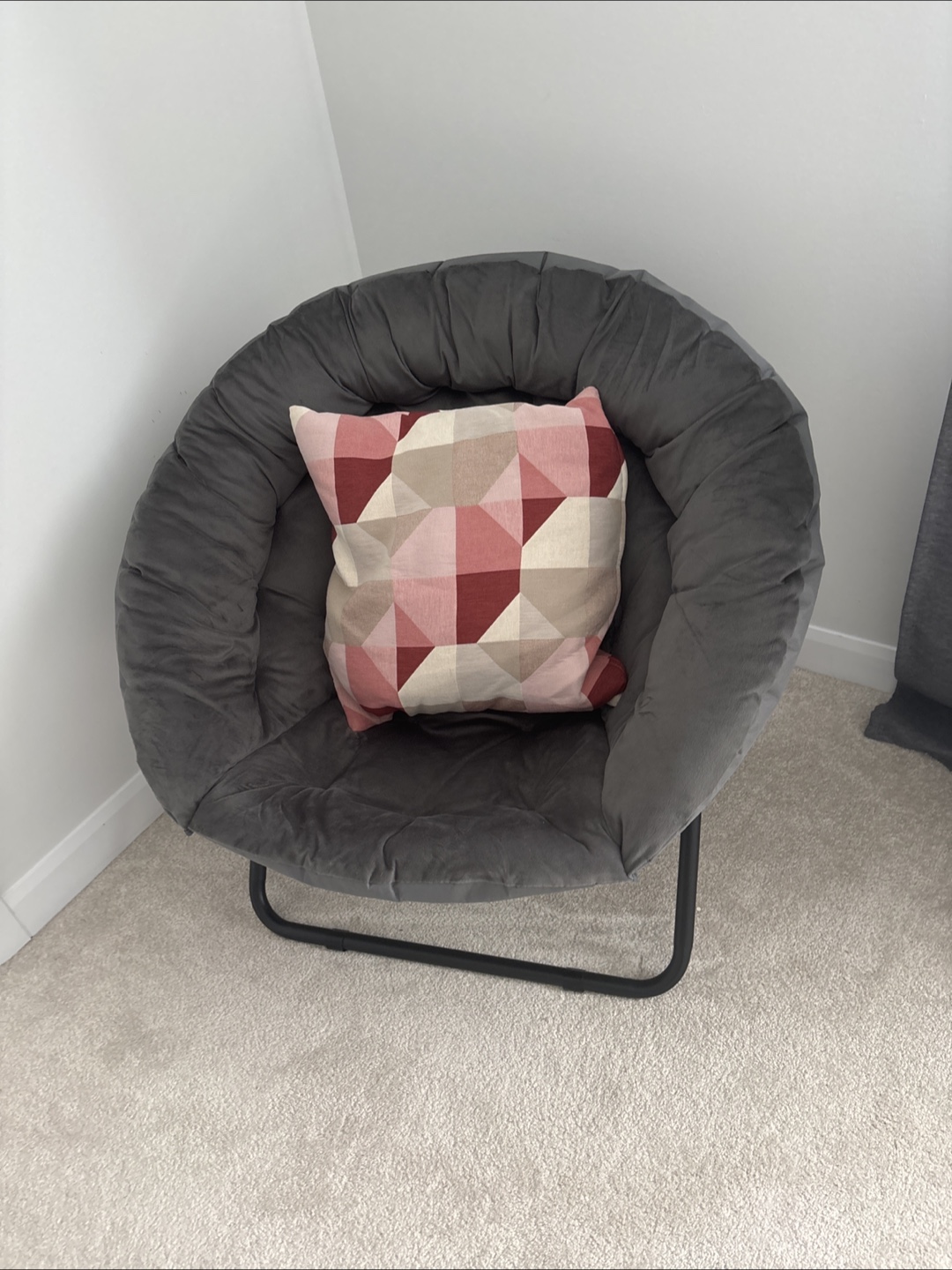 Grey Papasan Chair with Cushion