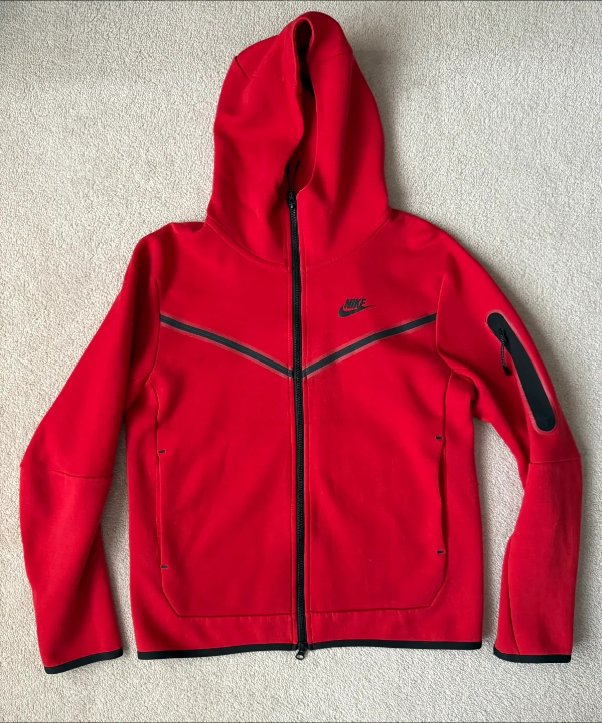 Nike Tech Fleece Hoodie - Red, Size M thumbnail