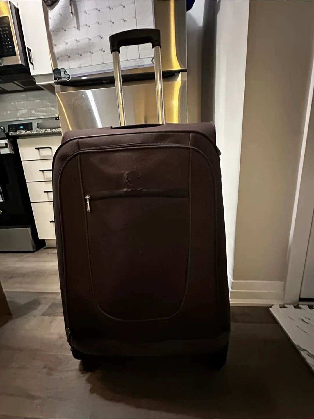 Softside expandable lightweight suitcase - Brown thumbnail
