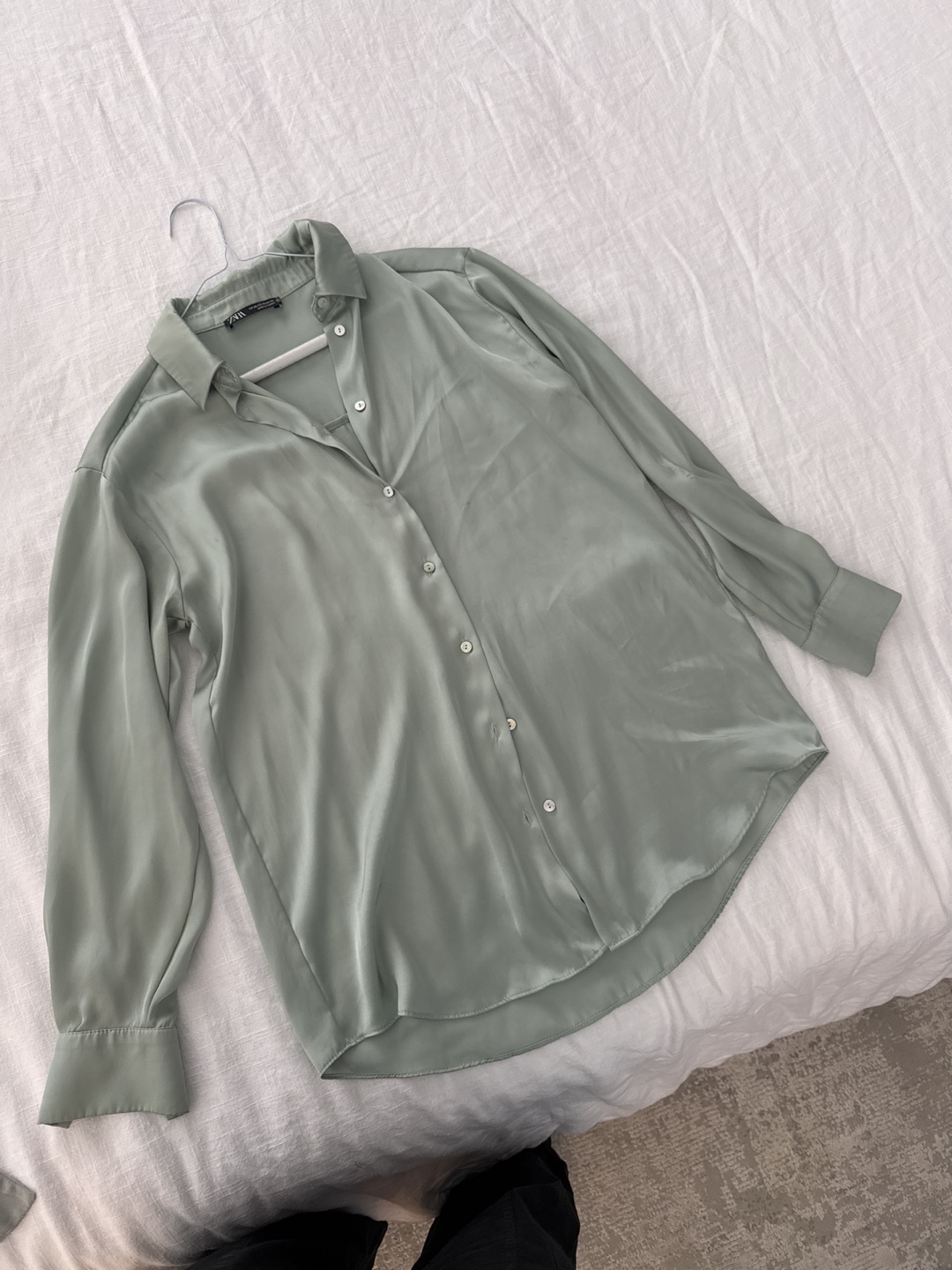 Zara satin Button-Up Shirt blouse - Size S