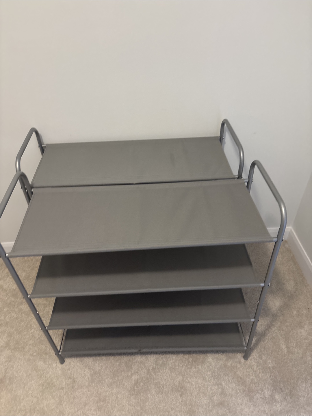 Grey 4-Tier Shoe Rack (2 pieces)