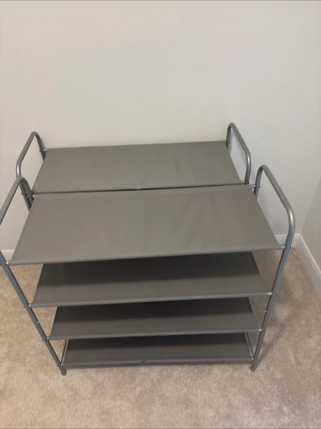 Grey 4-Tier Shoe Rack (2 pieces) thumbnail