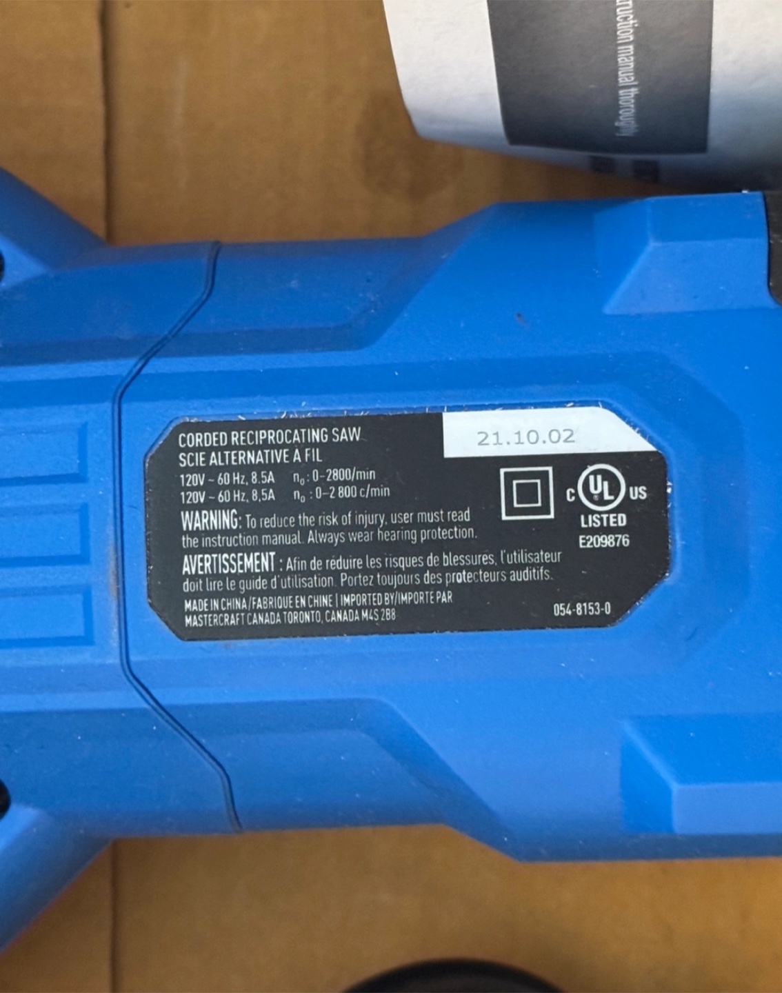 Mastercraft 8.5A Corded Reciprocating Saw + Blades - photo 2
