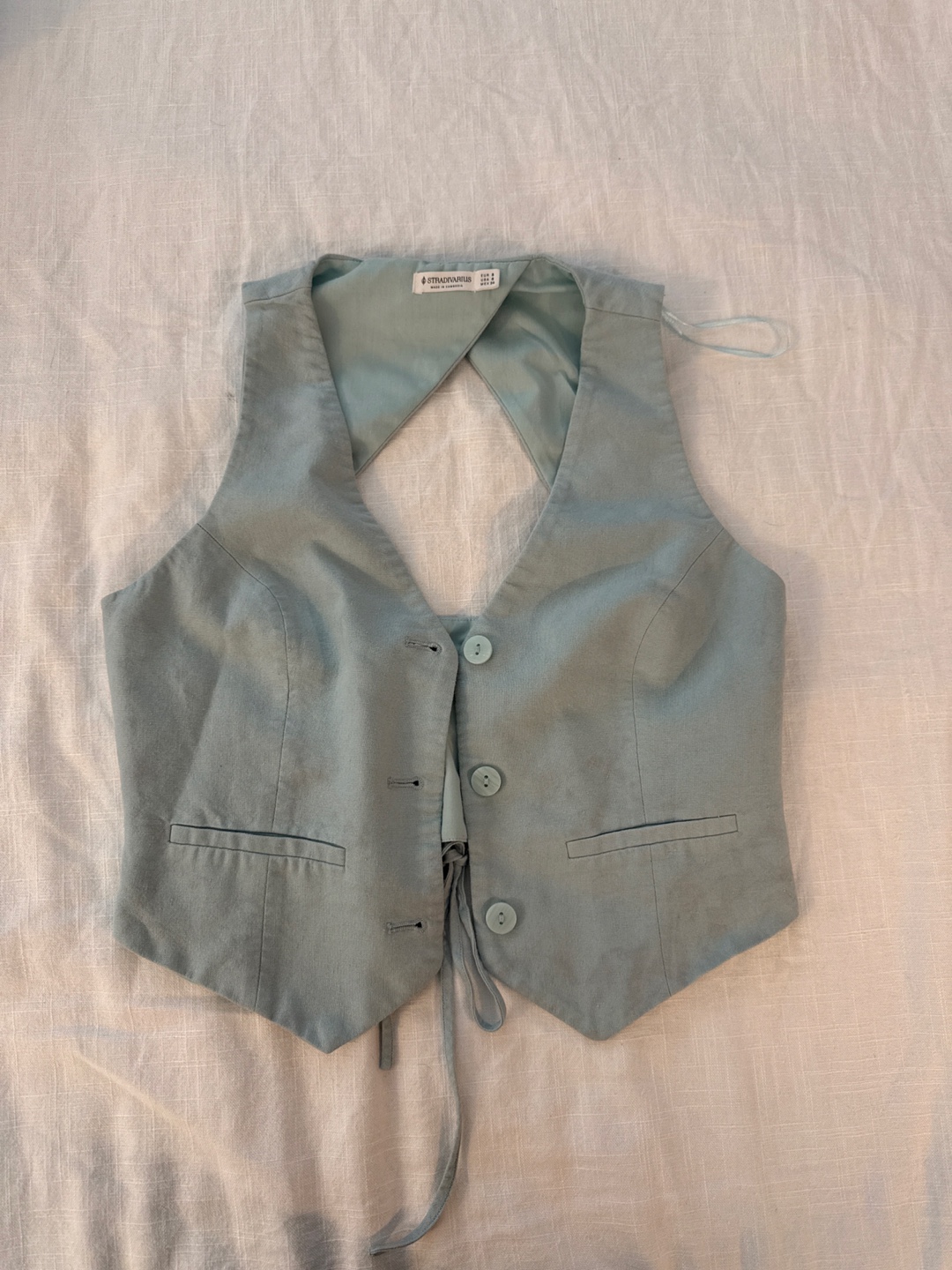 Stradivarius Blue Vest with cutout - Size S