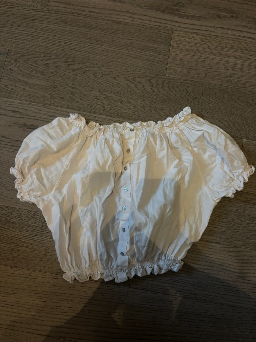White Off-Shoulder Crop Top thumbnail