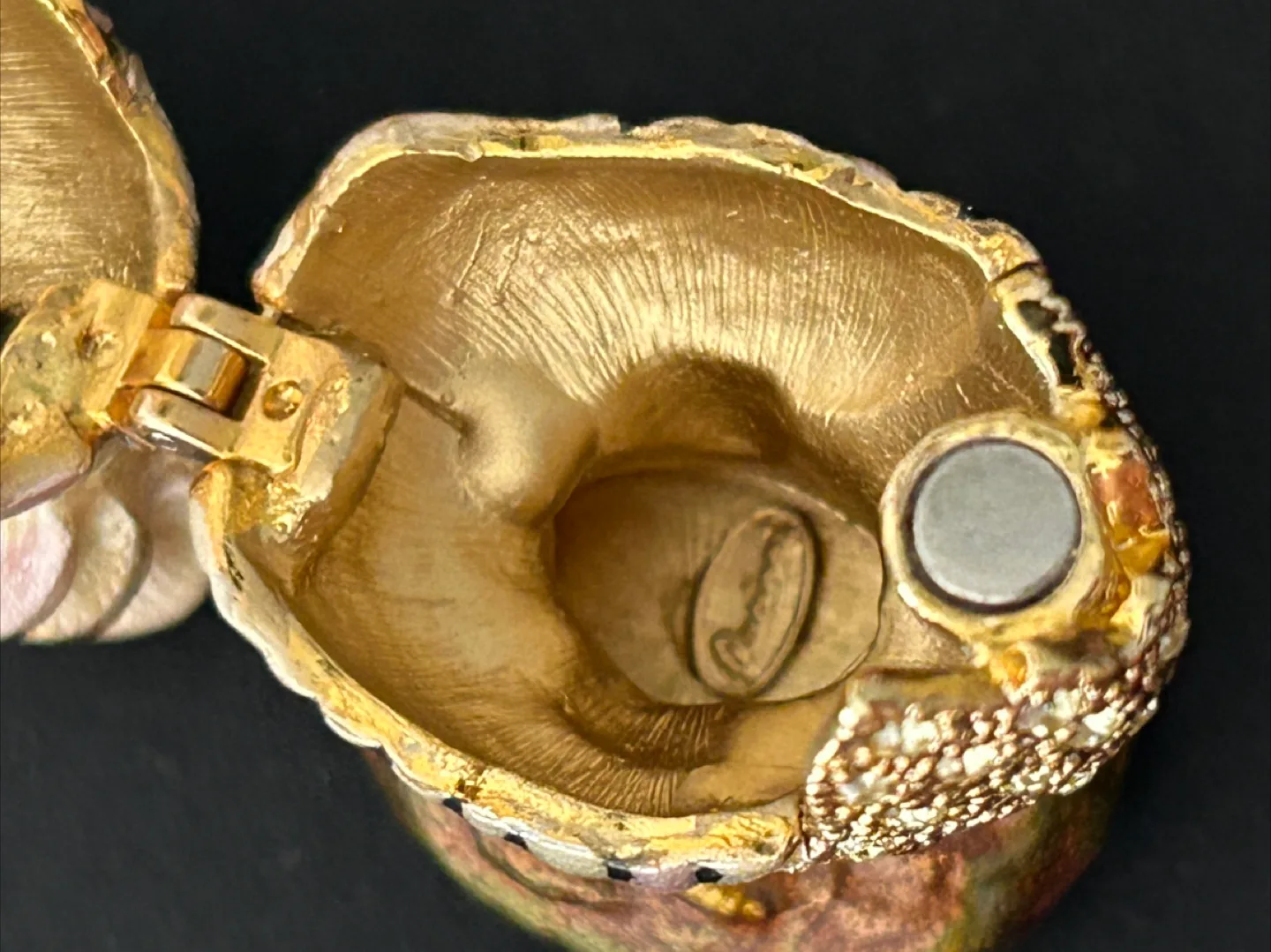 VINTAGE RUCINNI ROOSTER TRINKET BOX JEWELED SWAROVSKI pull image indicator(4)