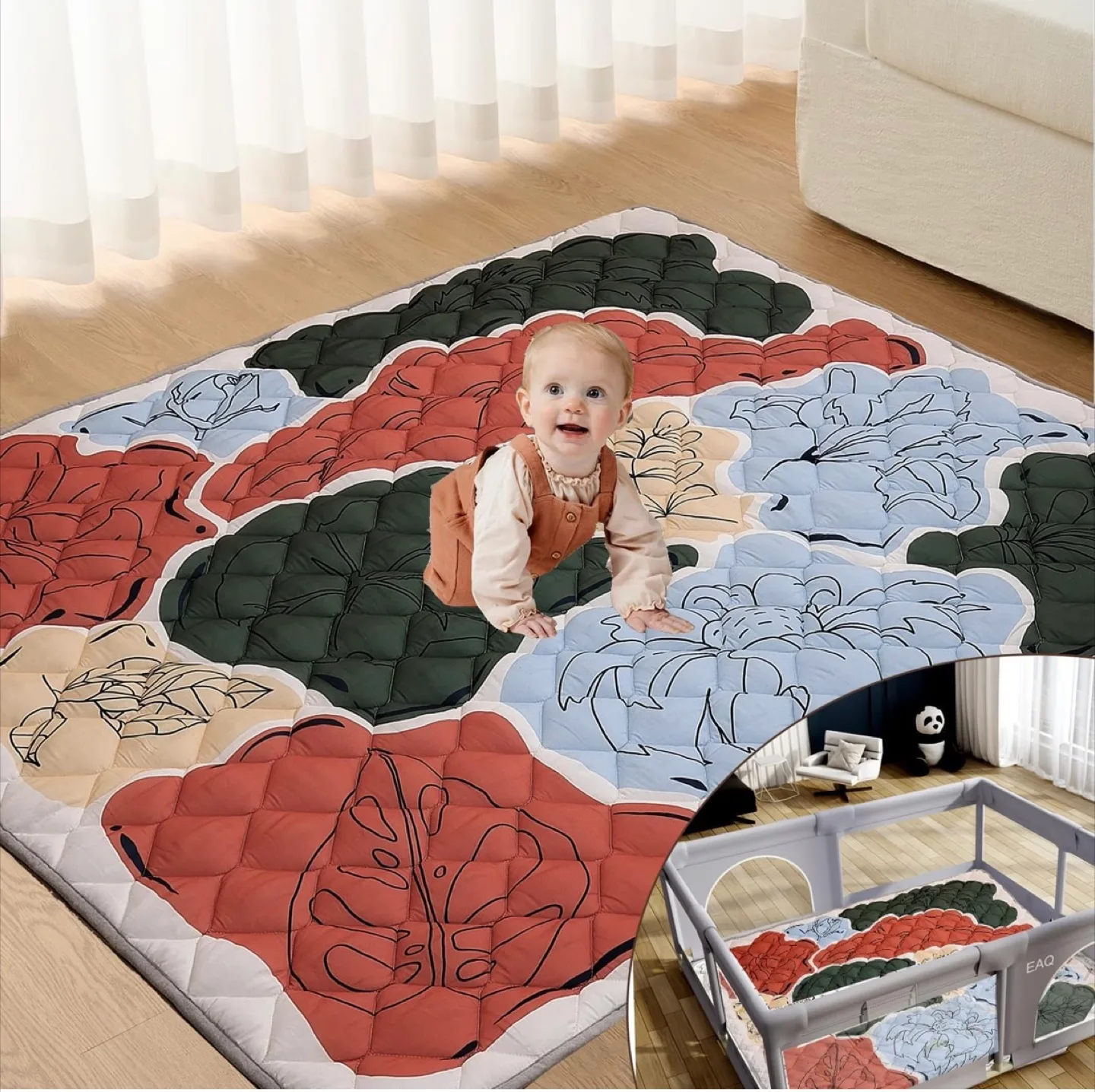 Baby Play Mat for Playpen 71"X59" thumbnail