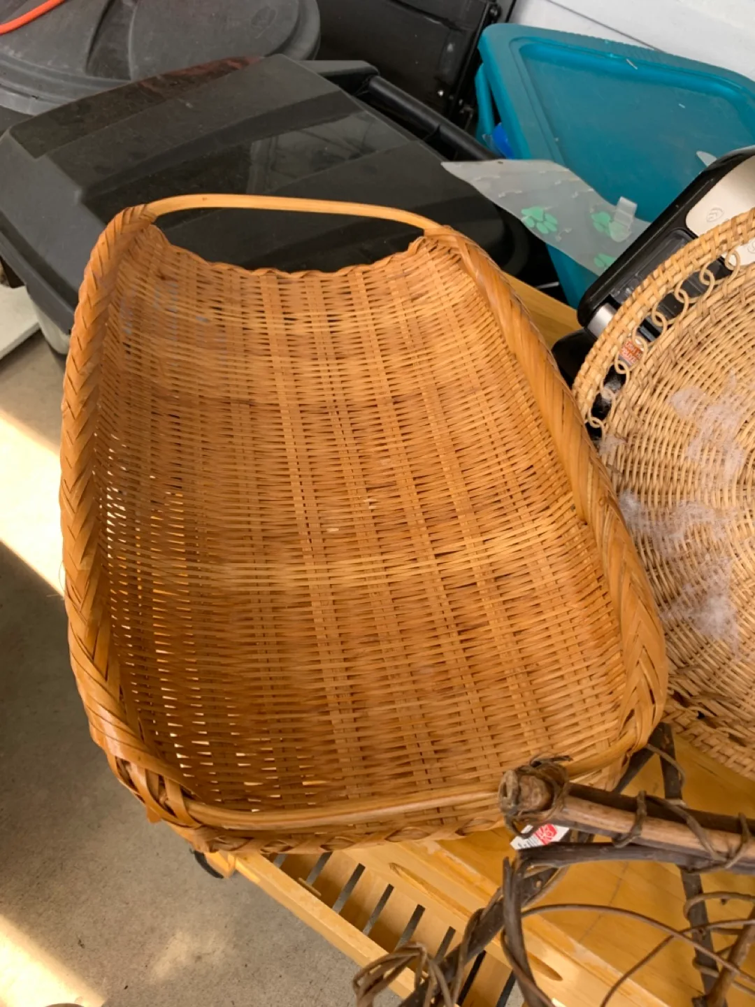 Wicker Basket with Handle thumbnail