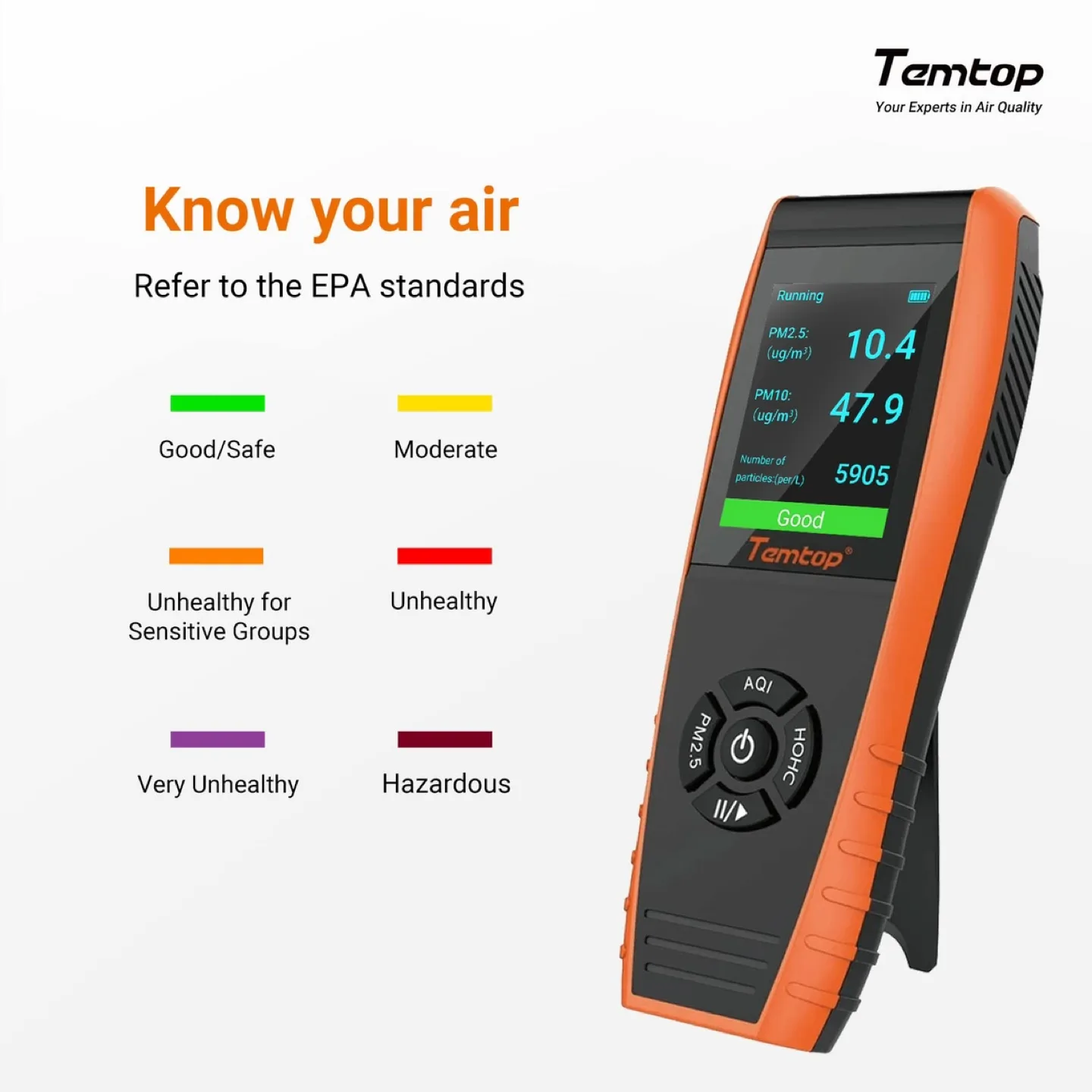Temtop Indoor Air Quality Monitor 9 in 1 for Home Office image indicator(6)