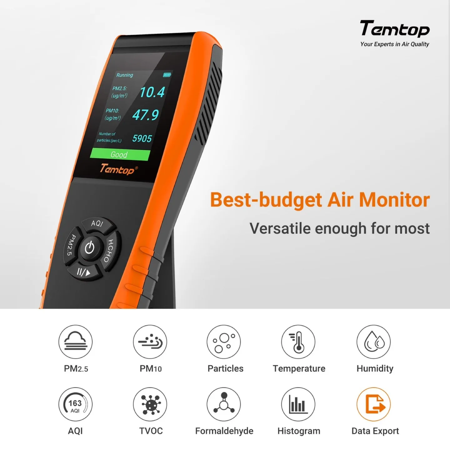 Temtop Indoor Air Quality Monitor 9 in 1 for Home Office image indicator(2)