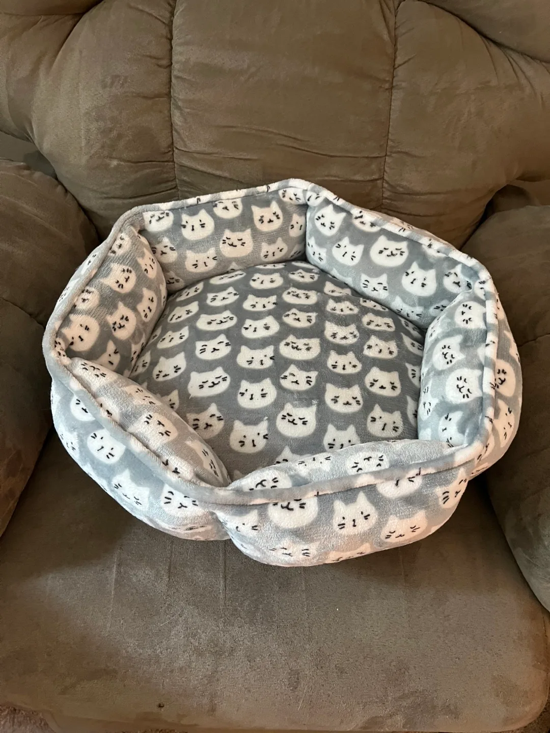 Cat Bed with Cute Cat Print - New thumbnail