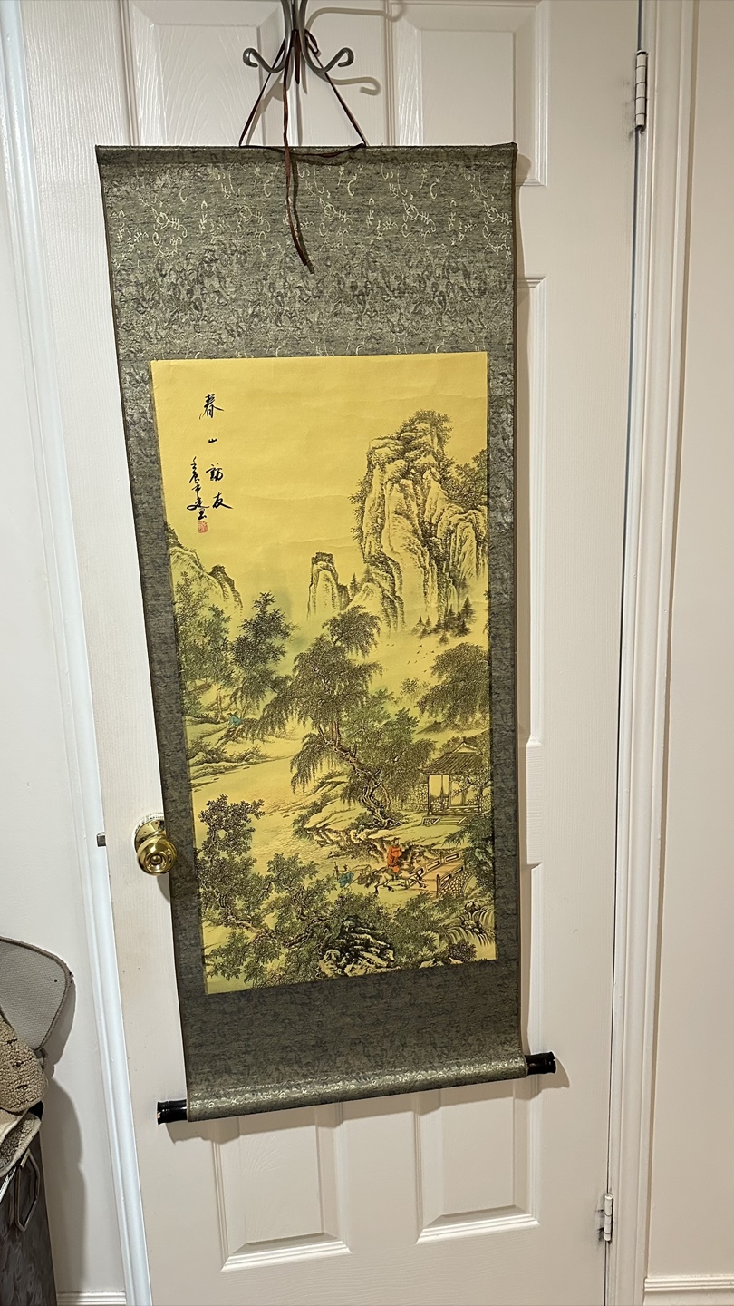 Serene Mountain & River Scroll Art - Unique Home Decor