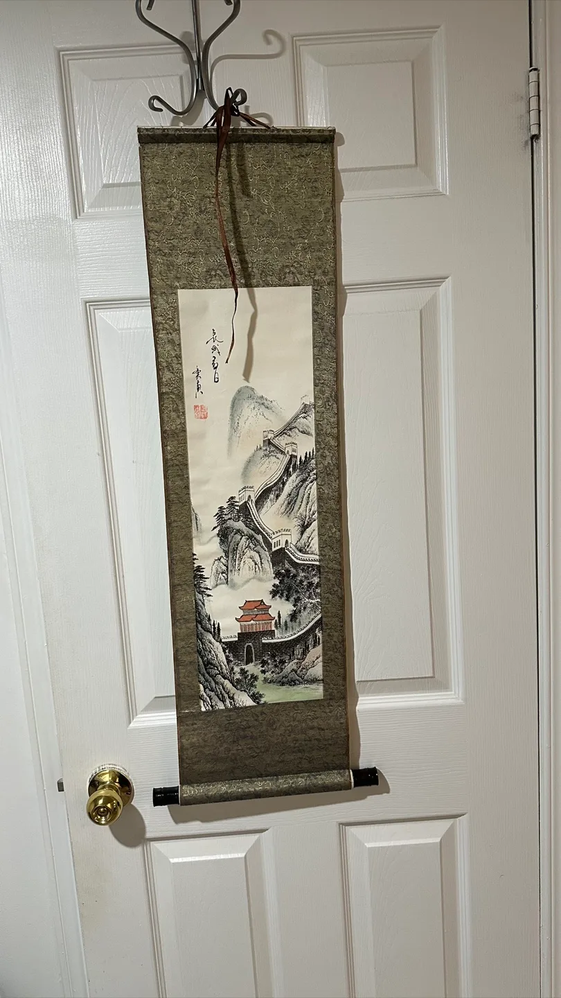 Hand-Painted Chinese Scroll Art - Great Wall Scene thumbnail