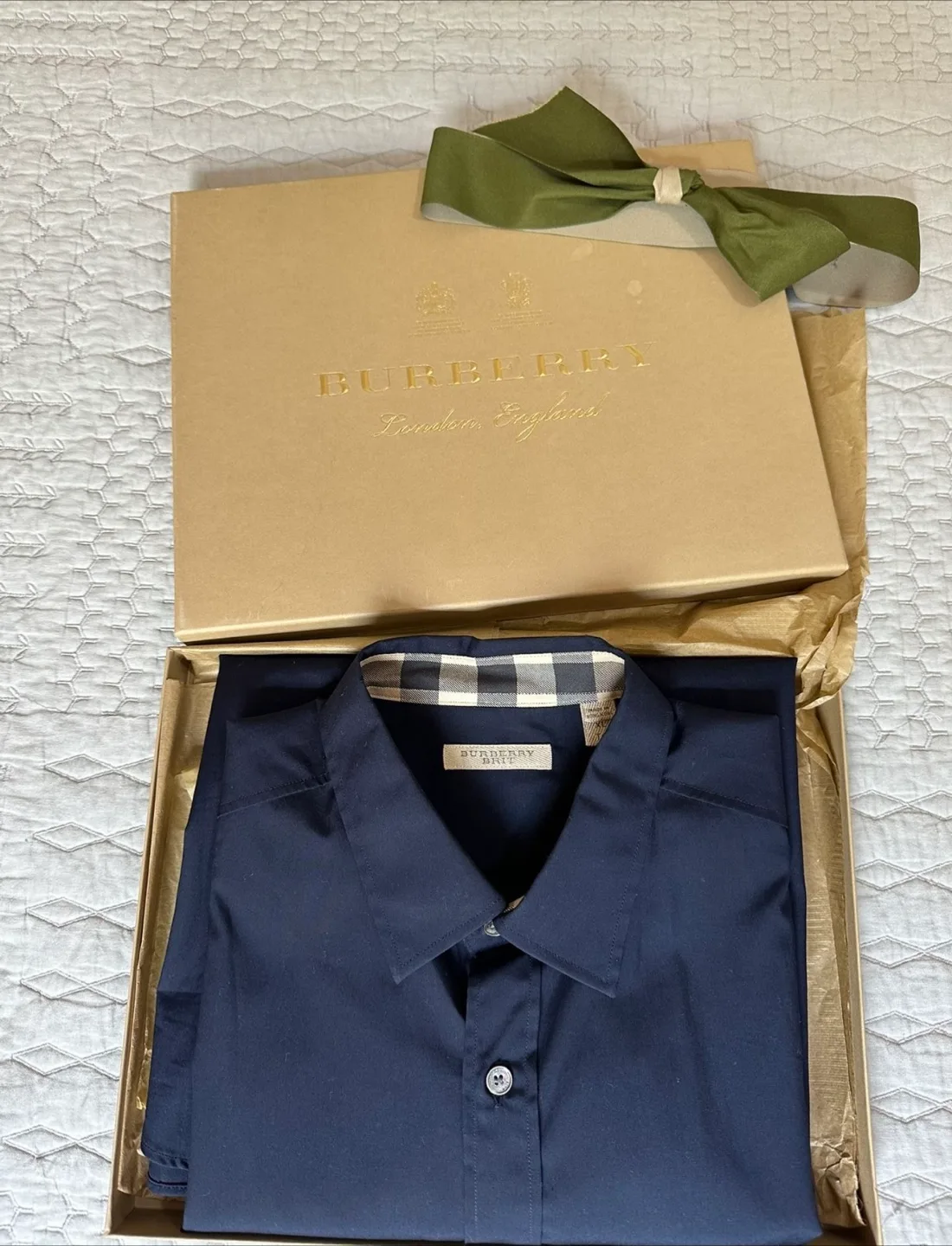 Burberry Blue Dress Shirt with Box thumbnail