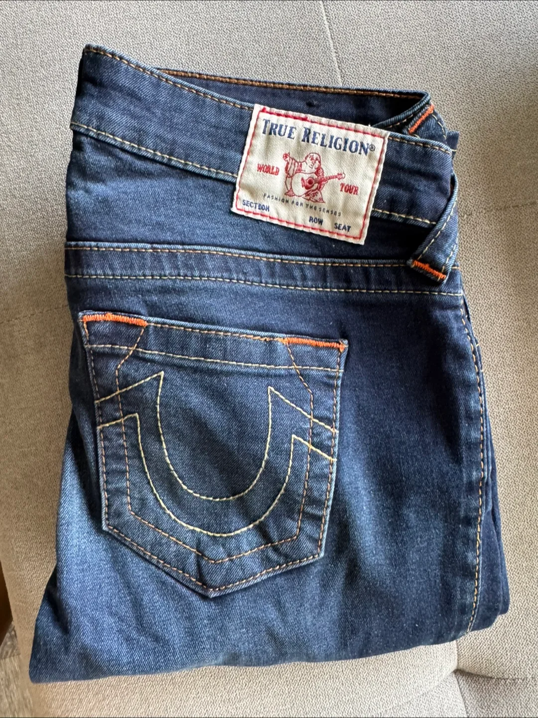 True Religion Womens Billie Mid Rise Straight Leg thumbnail