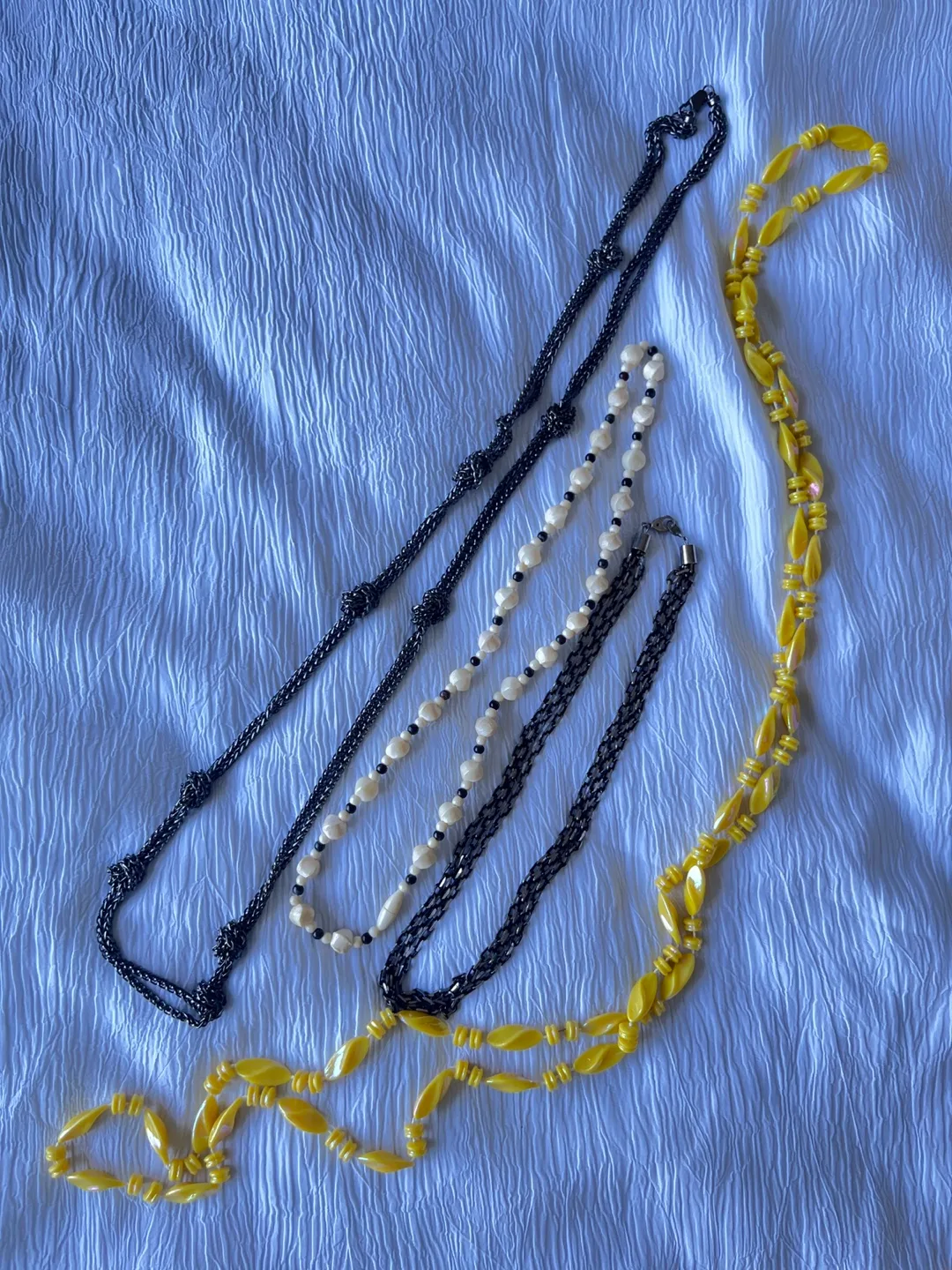 Assorted Necklaces - Black, Pearl, Yellow thumbnail