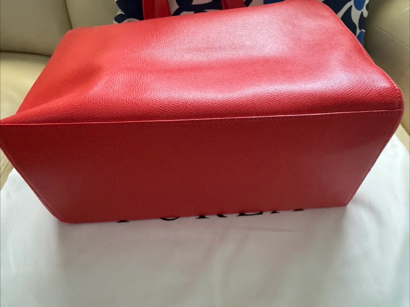 🇨🇦 Furla large orange Leather Tote Bag image indicator(6)