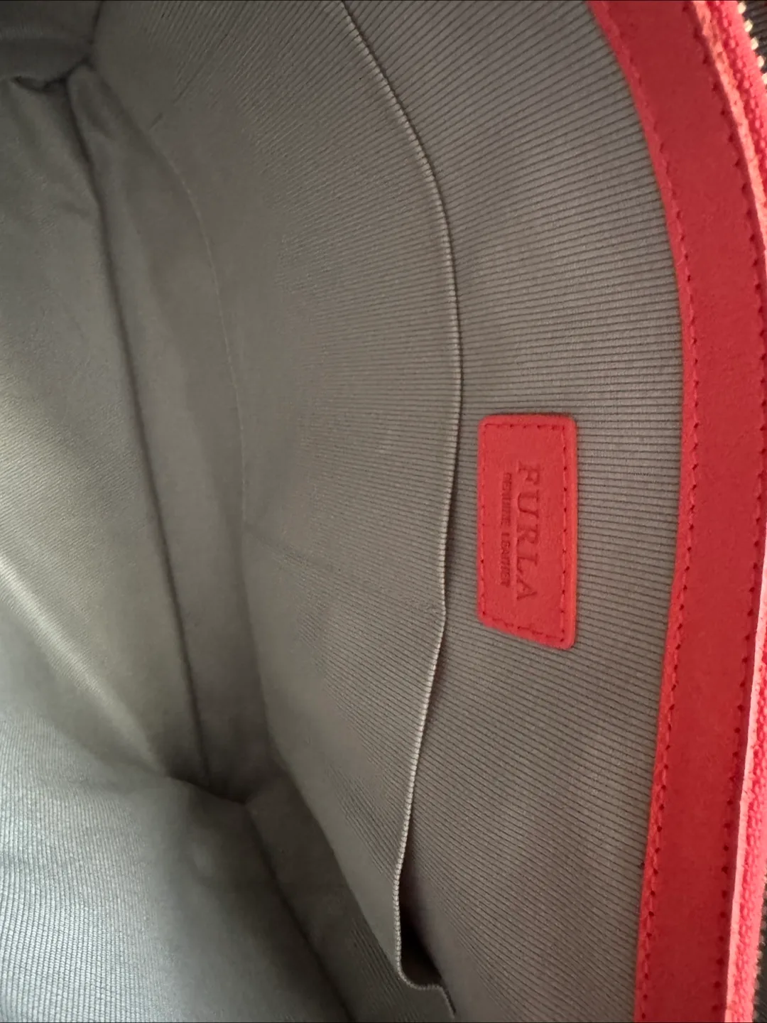 🇨🇦 Furla large orange Leather Tote Bag image indicator(5)