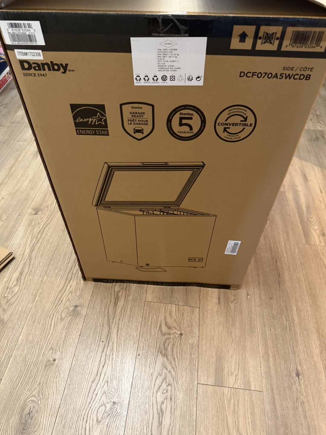 Danby DCF070A5WCDB Chest Freezer - 7.0 cu ft - photo 5