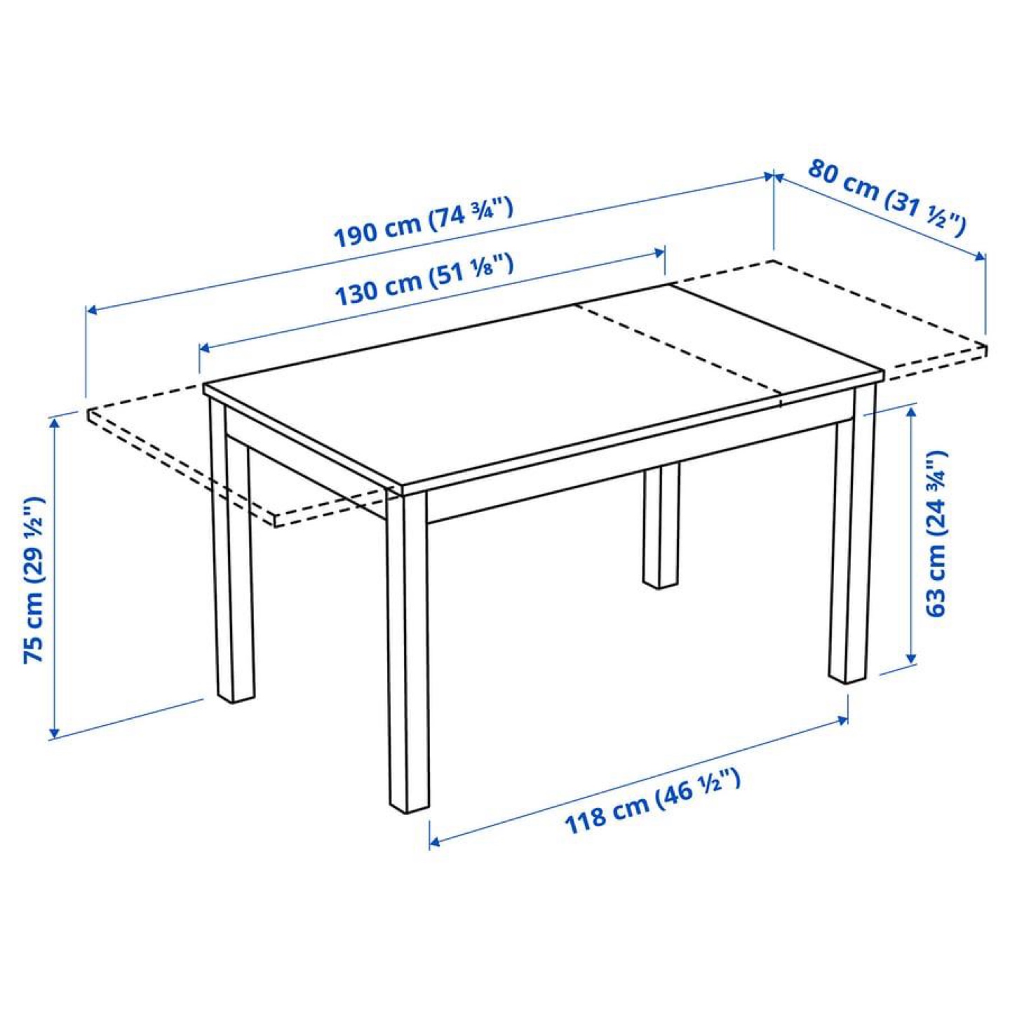IKEA Extendable Table - Dining set (4 chairs) - White - photo 3
