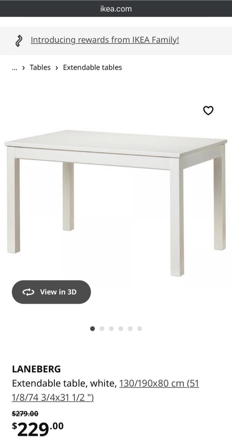 IKEA Extendable Table - Dining set (4 chairs) - White - photo 2