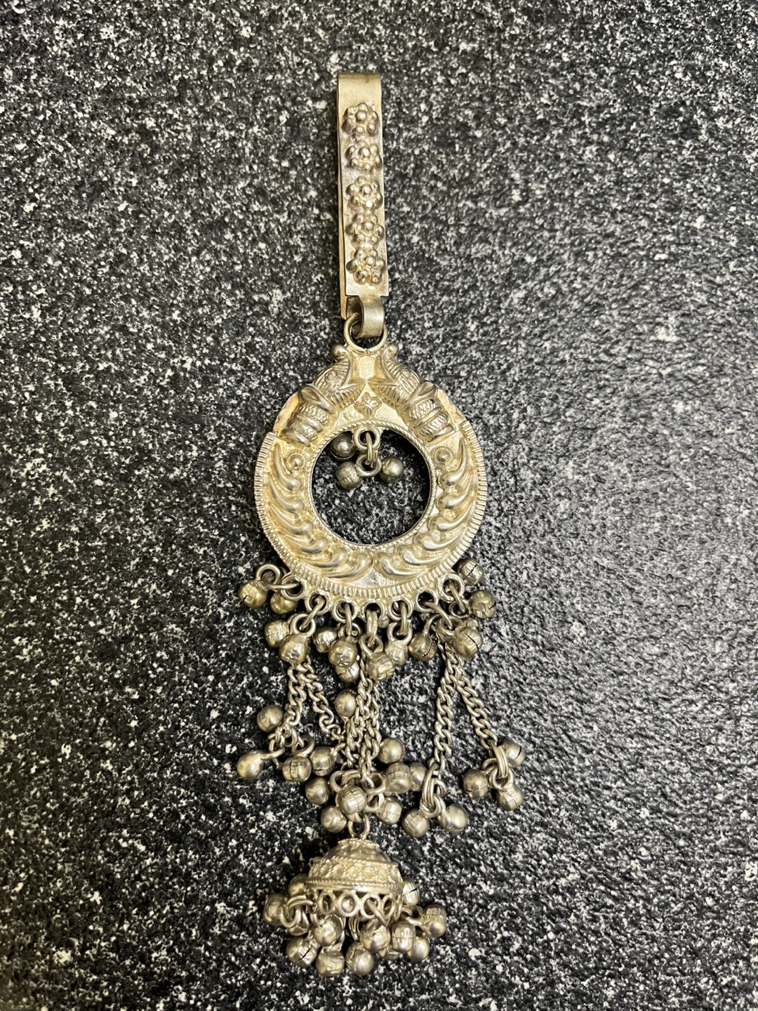 Silver-toned Metal Tassel Belt Clip
